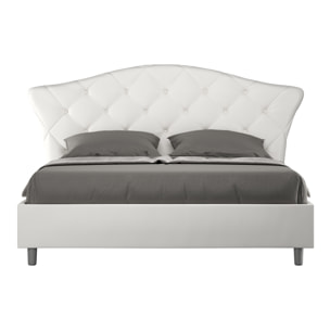 Letto matrimoniale senza rete imbottito 160x210 similpelle bianco Langre