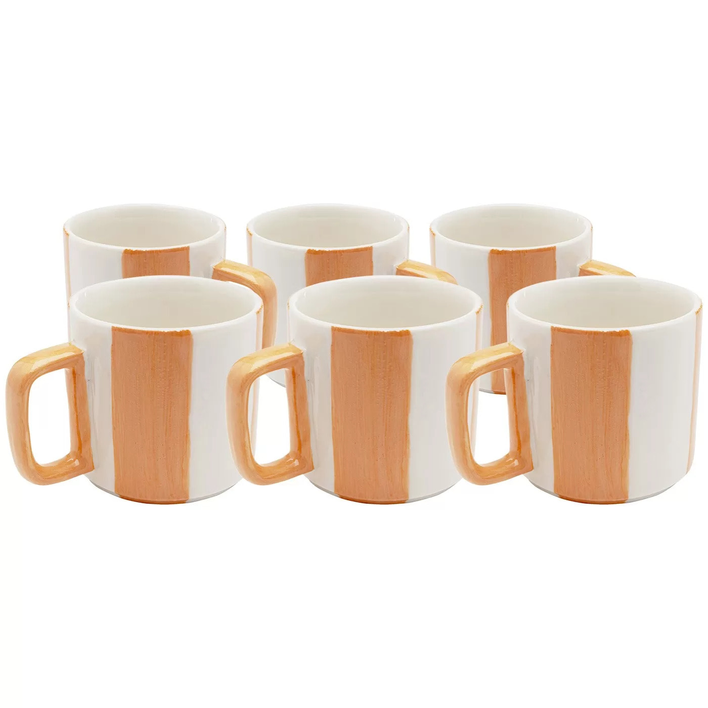 Tasses Cocina oranges et blanches set de 6 Kare Design