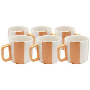 Tasses Cocina oranges et blanches set de 6 Kare Design