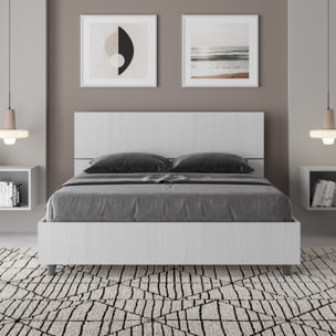 Cama sin somier 140x190  con cabecera inclinadafresno blanco Demas