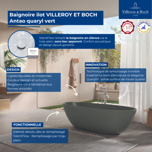 Baignoire ilot Antao quaryl vert