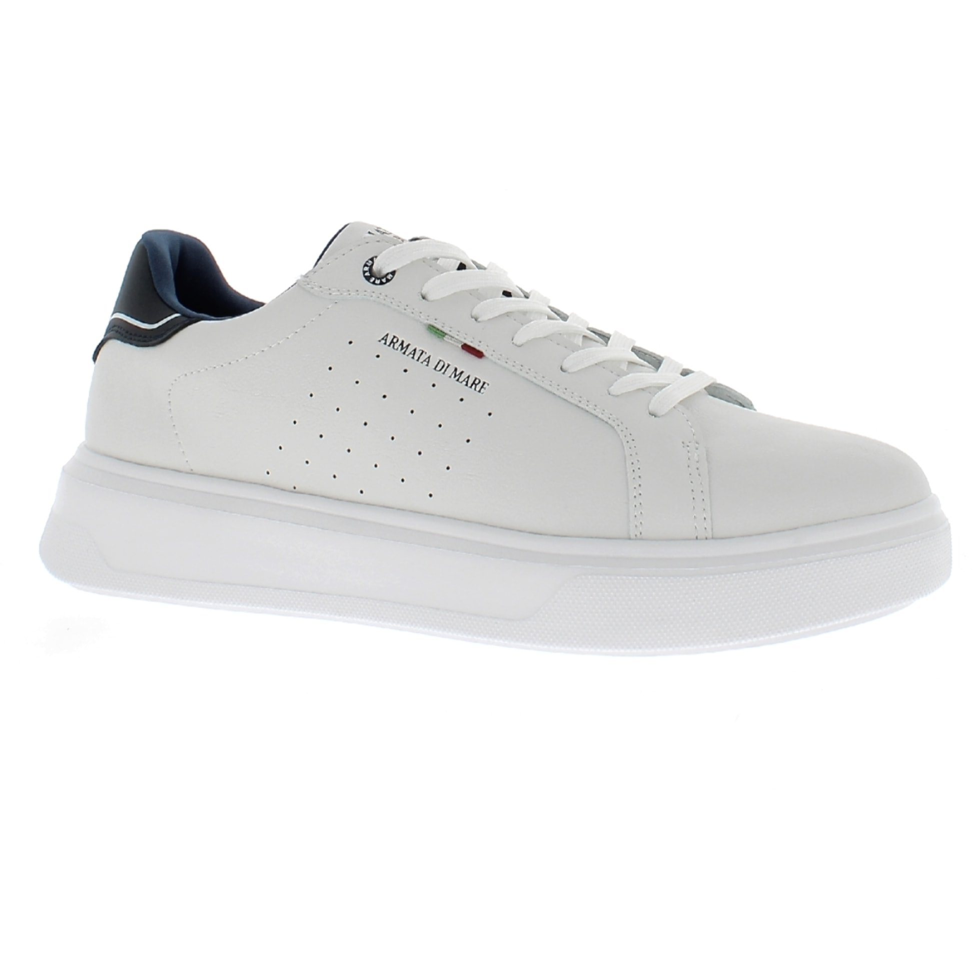 Armata di Mare Scarpe Uomo Court Maxi Sneakers Casual con Soletta Rimovibile in Memory Foam AMU S24M540 Off White Navy