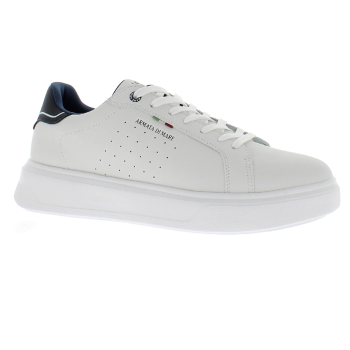 Armata di Mare Scarpe Uomo Court Maxi Sneakers Casual con Soletta Rimovibile in Memory Foam AMU S24M540 Off White Navy