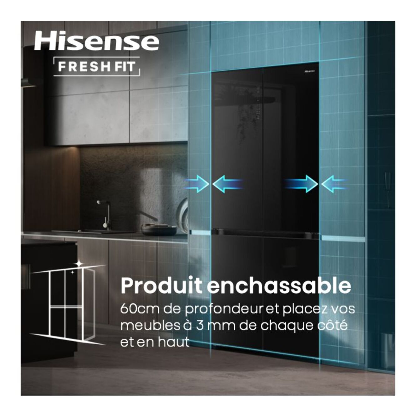 Réfrigérateur multi portes HISENSE RQ768N4GBE freshfit