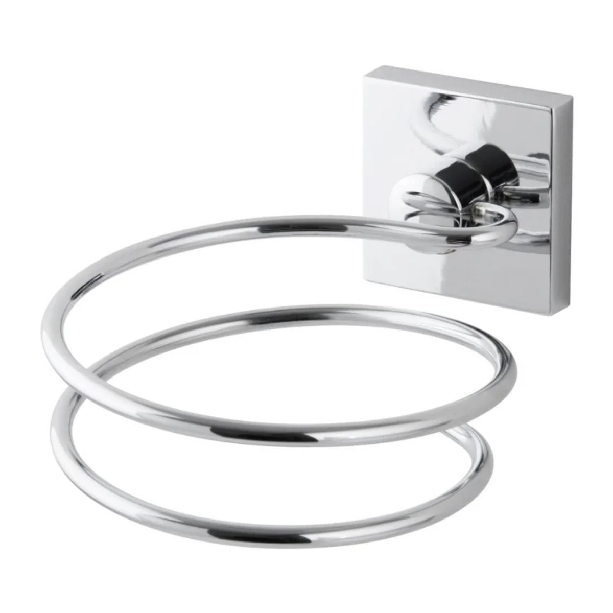 Support sèche cheveux en zinc gris chromé Fackelmann Mare