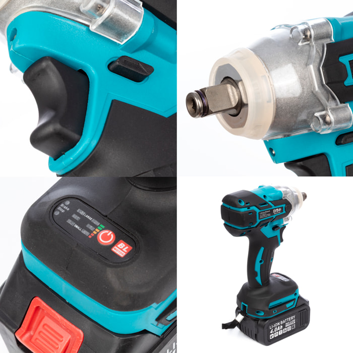 Set de 4 herramientas eléctricas, radial angular, martillo perforador, taladro y llave de impacto 21V. DOBLE BATERIA 13000 mah