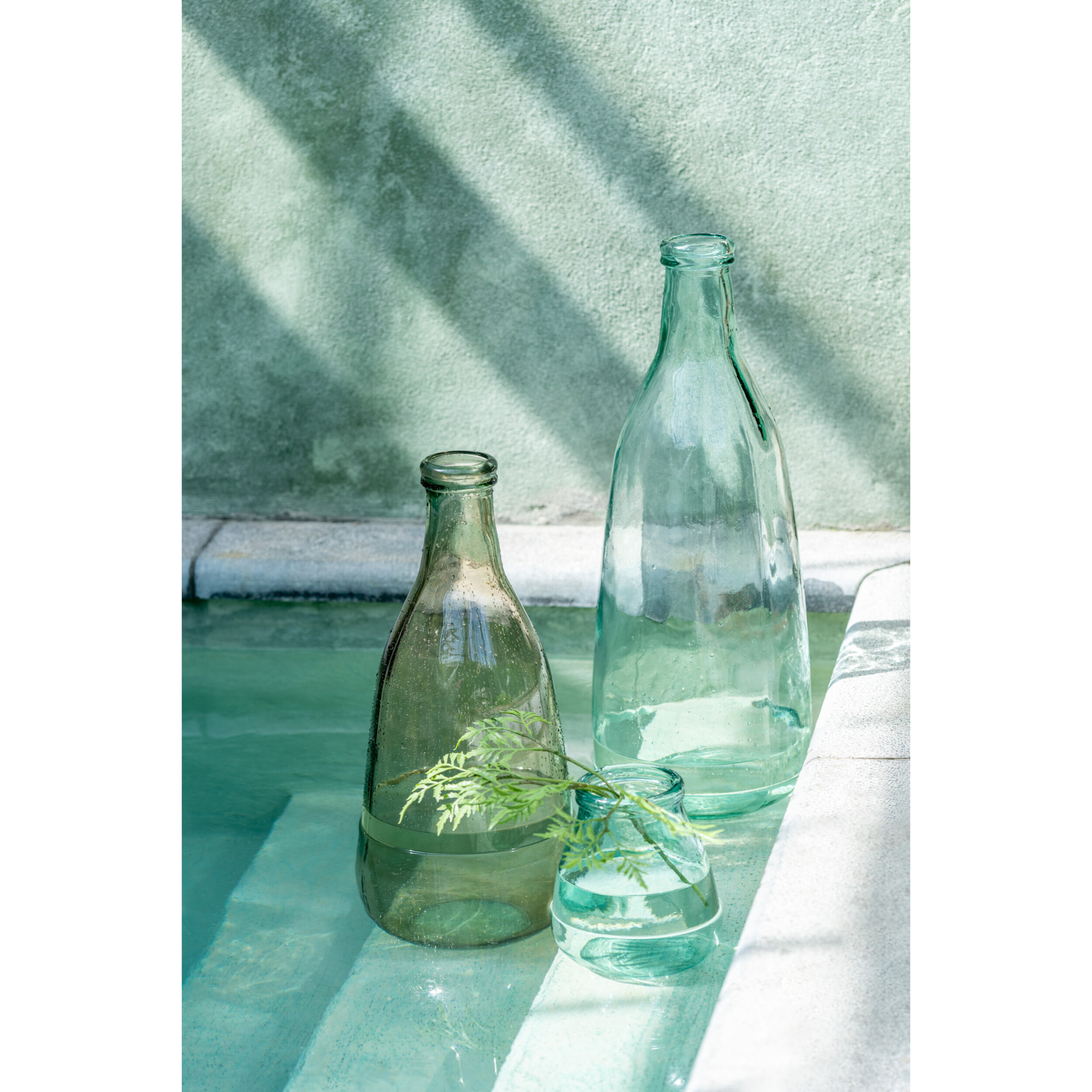 J-Line Vase Bouteille Verre Transparent