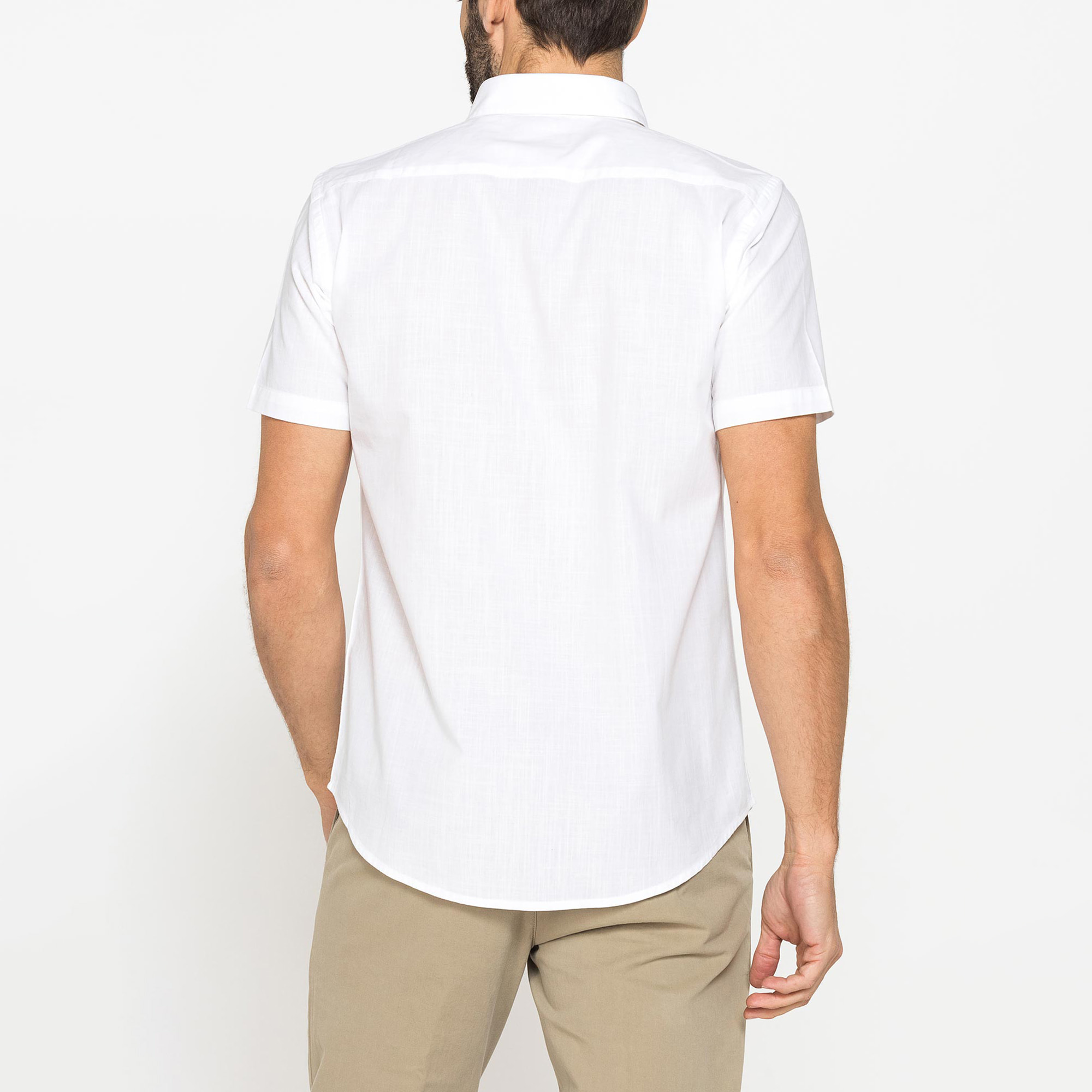 CAMICIA IN COTONE FIAMMATO EFFETTO LINO