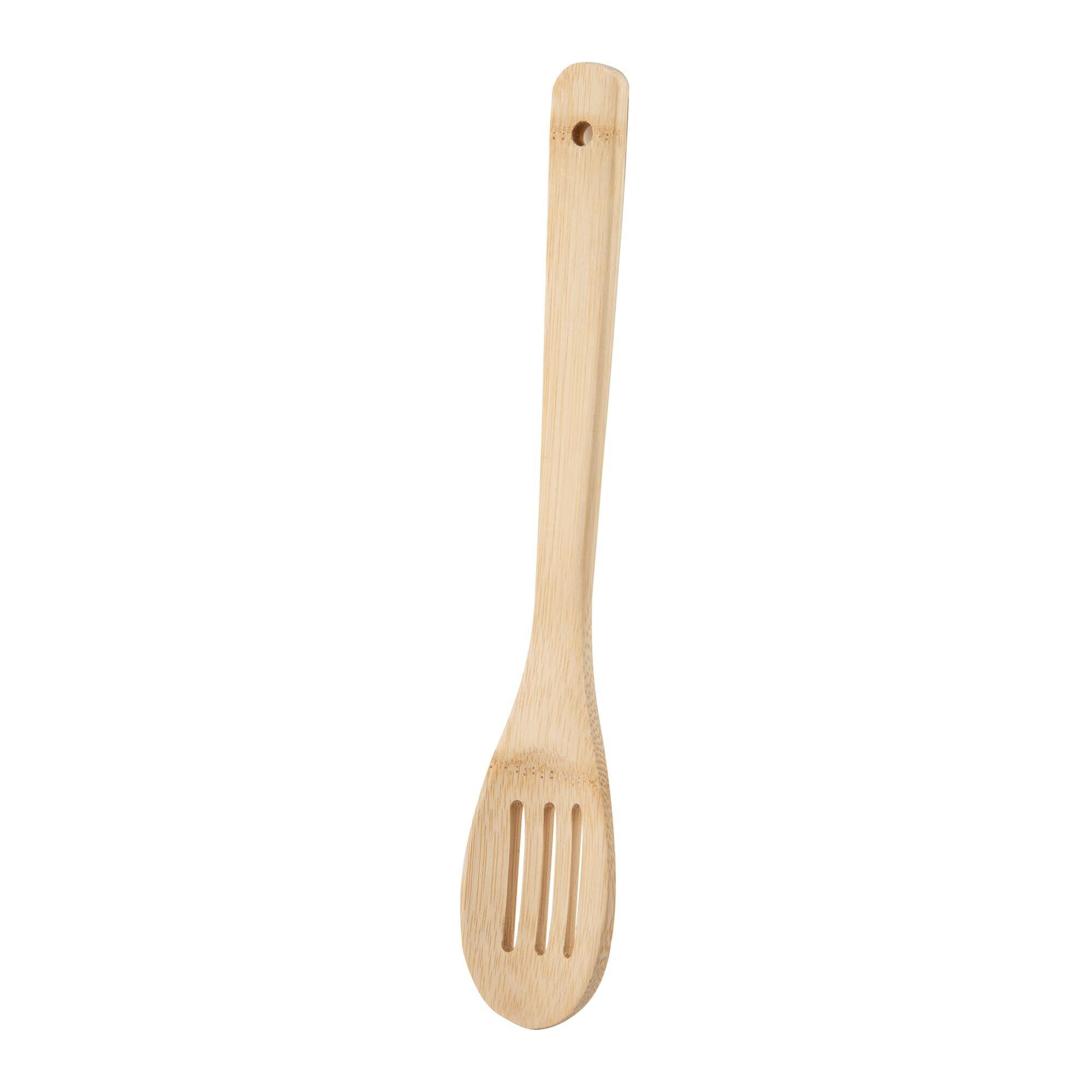 Cuchara ranurada 30x6 cm bambú, utensilio de cocina natural expert san ignacio
