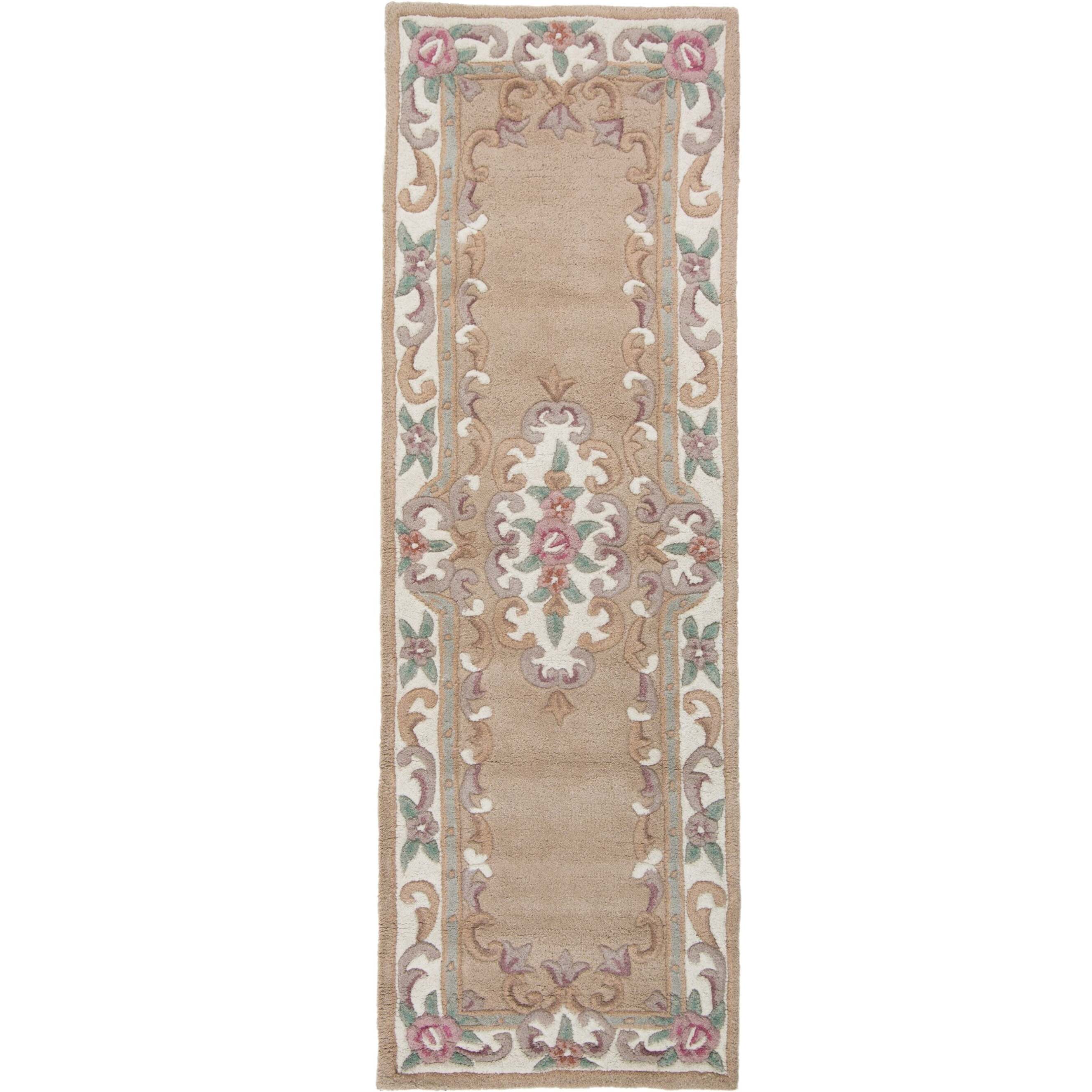 Tapis en laine de couloir AUBUSSON Beige
