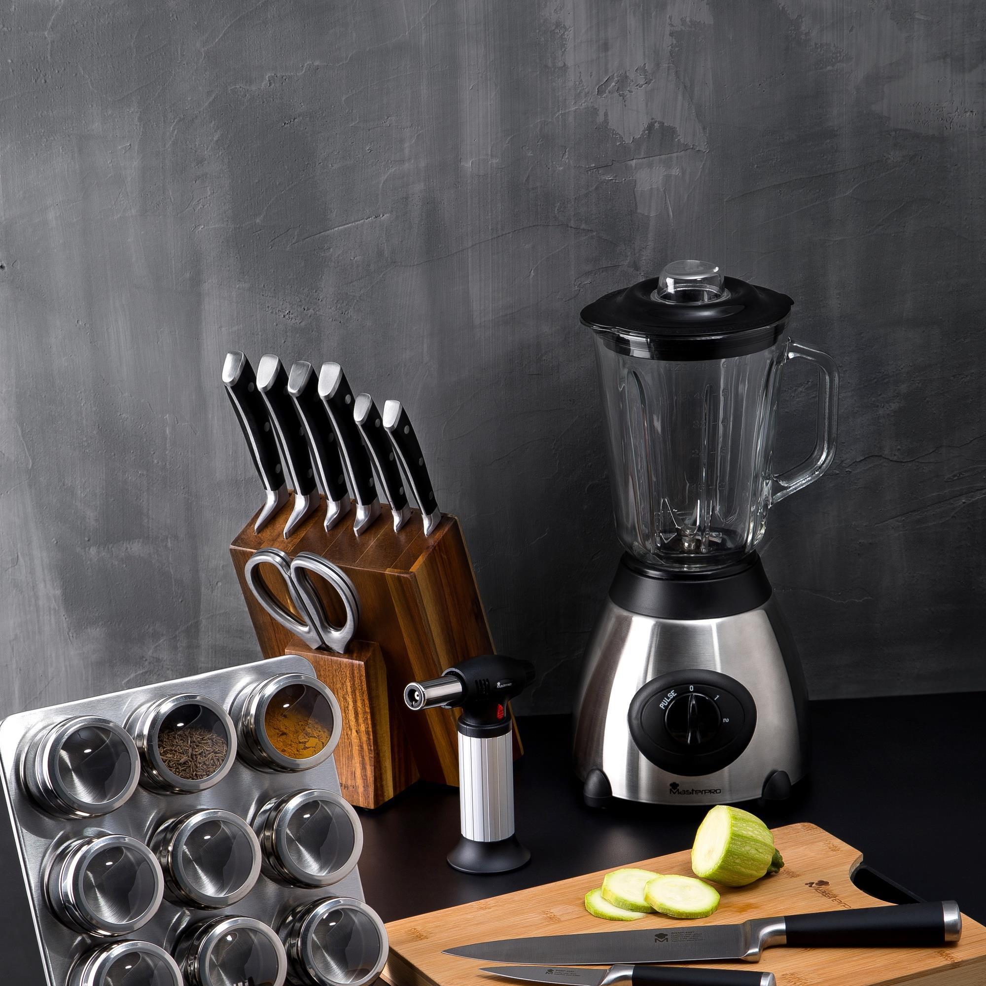 Batidora de vaso 500w de 1,5l 2+1 velocidades en acero inoxidable masterpro