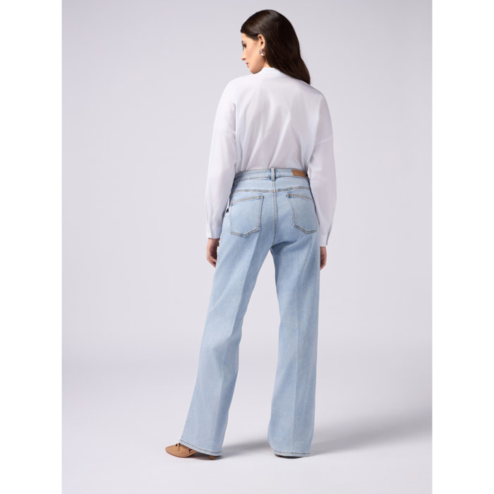 Oltre - Jeans palazzo con tachuelas - Light - blue