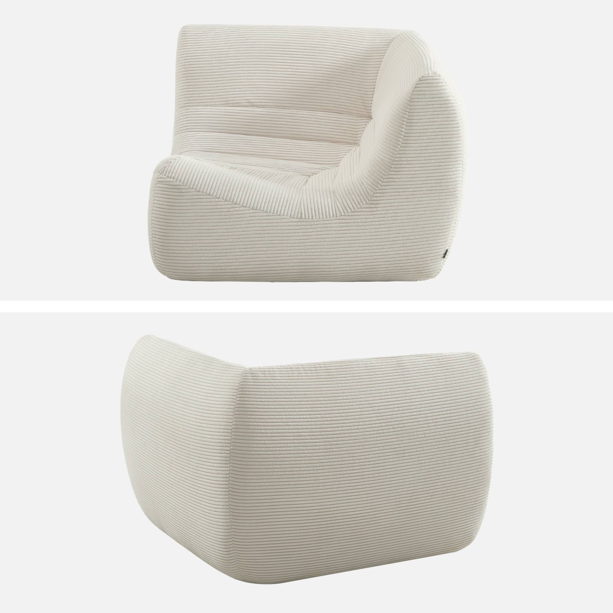 Chauffeuse d'angle velours côtelé 1 place SOKOL