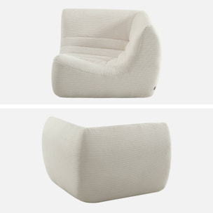 Chauffeuse d'angle velours côtelé 1 place SOKOL