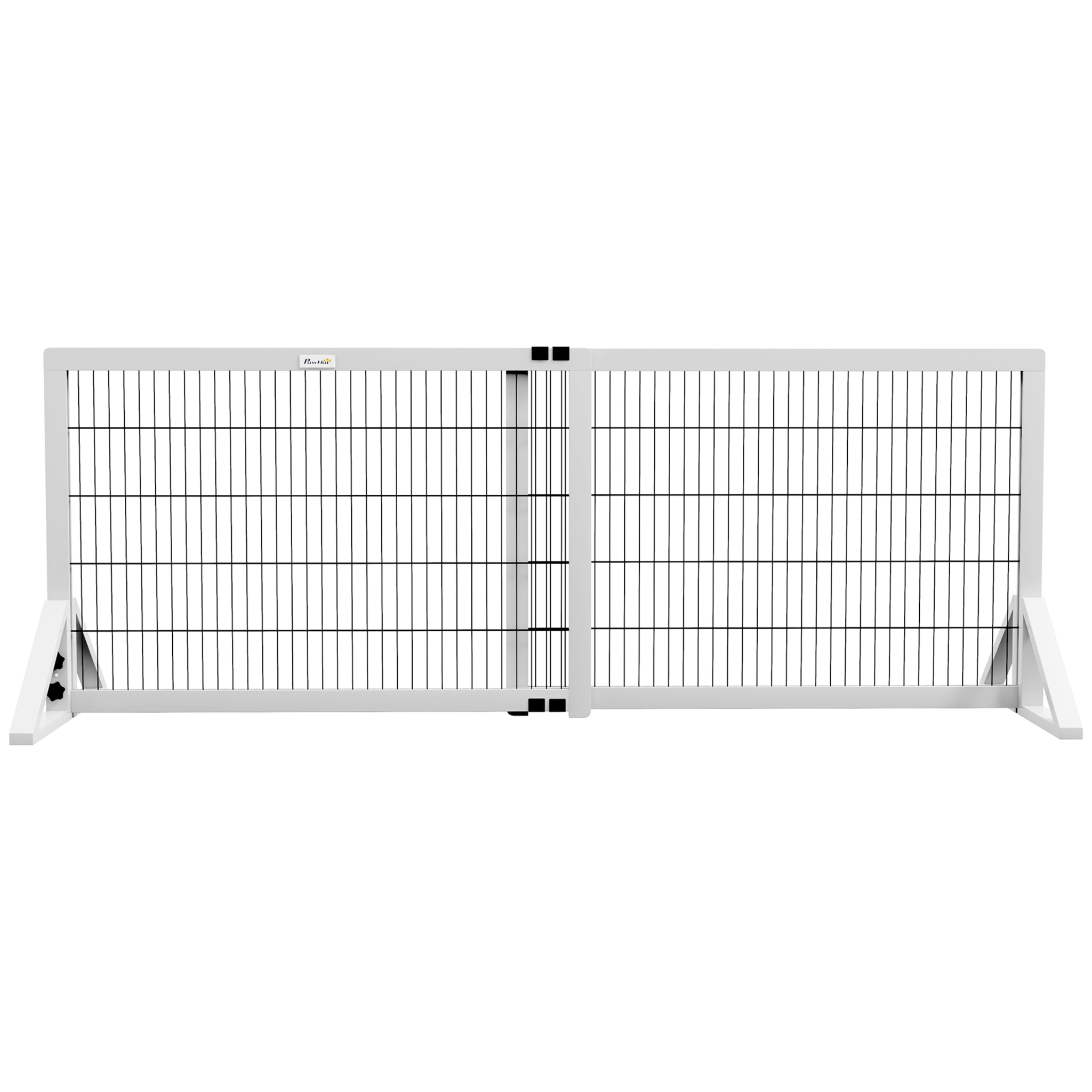 Barrière de sécurité pour chien barrière de protection à 2 panneaux largeur réglable 101-181 cm en bois acier blanc