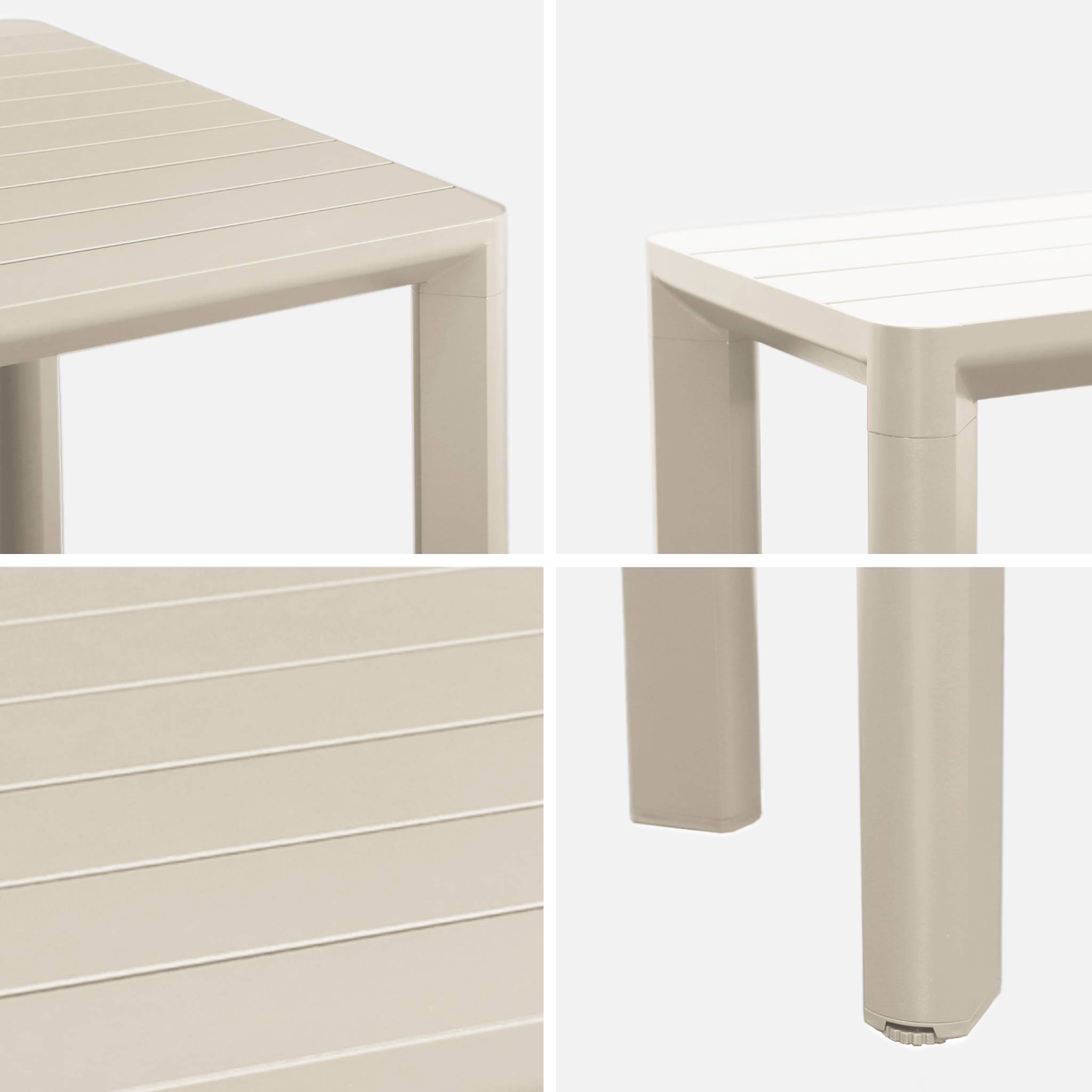 Table de jardin aluminium + 4 assises + 1 banc SAVANNAH + SACRAMENTO + MADISON