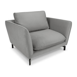 Fauteuil xl "Podium" en velours gris