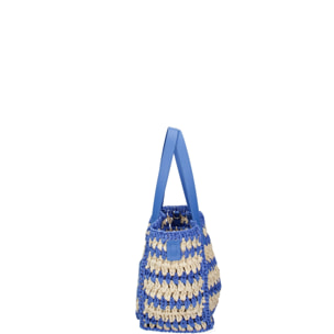 Borsa a mano da donna - Modello False - Paglia intrecciata - 32.0 x 21.0 x 14.0 cm
