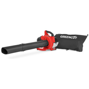 Soplador-aspirador de hojas motor de gasolina 26cc y velocidad del aire 225km/h - GREENCUT EBV260X