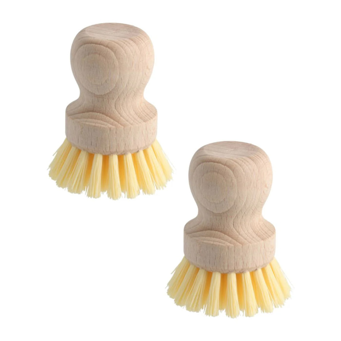 Set de 2 brosses à légumes en bois Fackelmann Nature FSC
