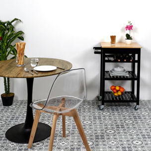 Desserte A Roulettes Noir 40x61x84.5cm