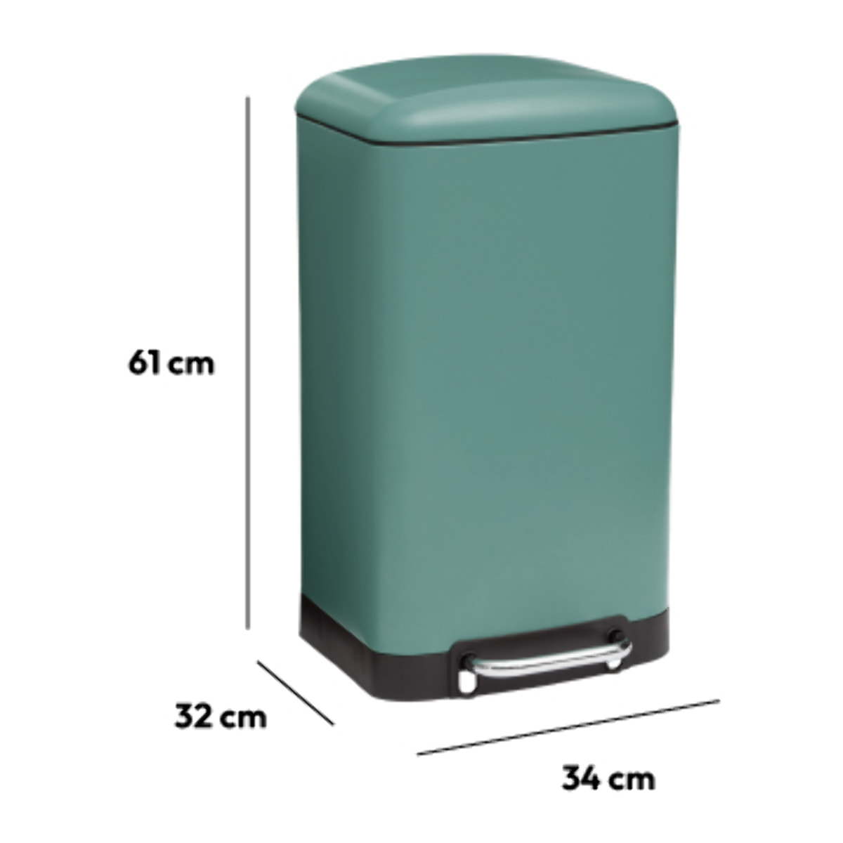Poubelle à pédale métal 30L "Ariane" vert