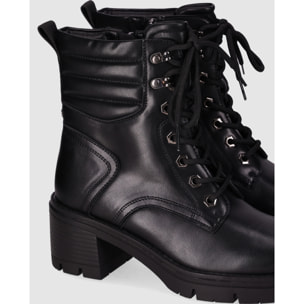 Botines de Piel Sintética - Negro - Tacón: 5 cm