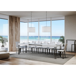 Tavolo allungabile 90x200/304 cm Ghibli bianco frassino telaio Antracite