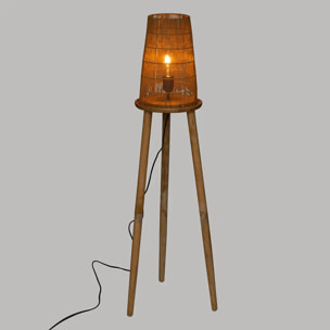 Lampadaire trépied "Ajmal" en manguier H127cm