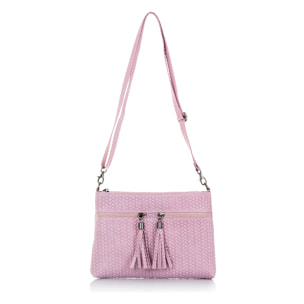 Oderzo Borsa a tracolla Donna.Pelle autentica Camoscio Inciso Spiga