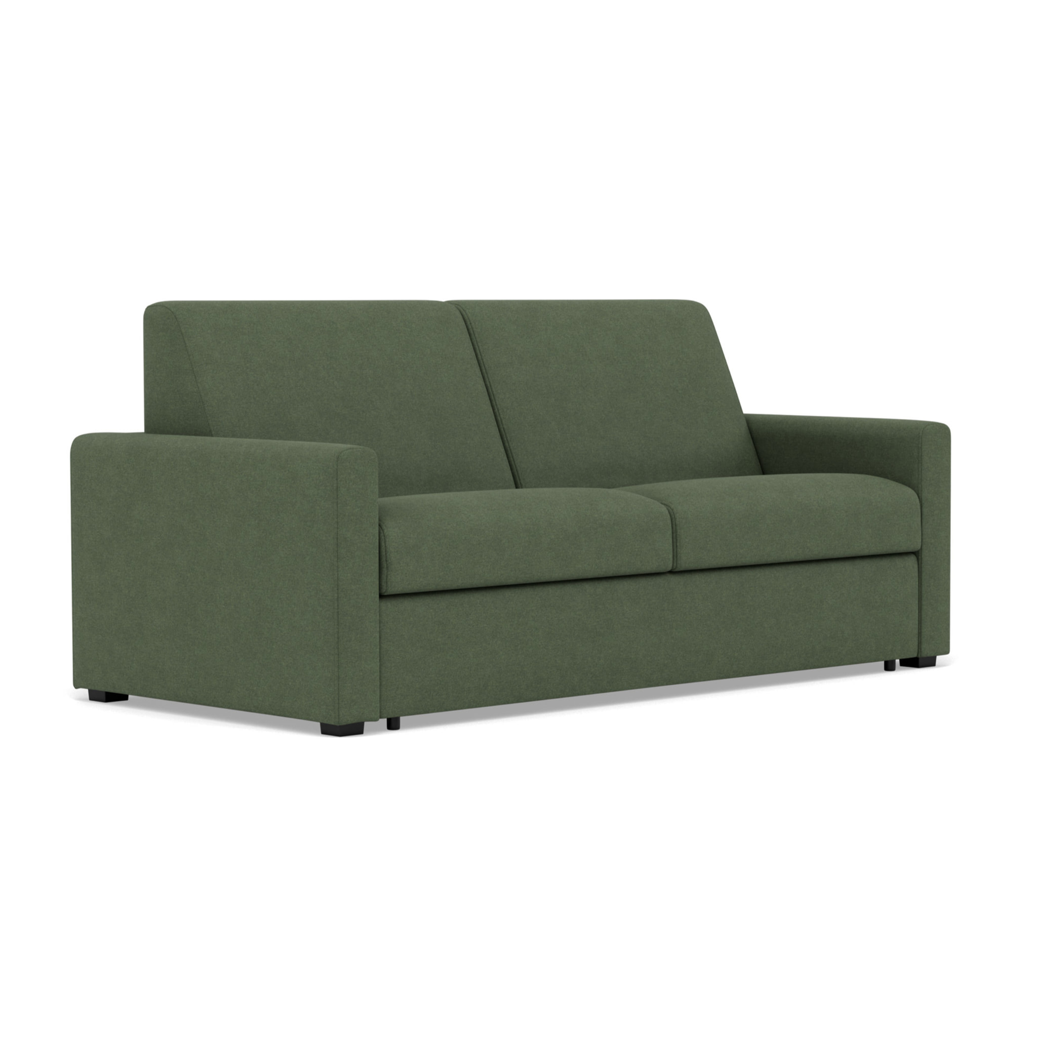 Julia - canapé 3 places convertible couchage quotidien matelas 18 cm en tissu - Vert
