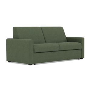 Julia - canapé 3 places convertible couchage quotidien matelas 18 cm en tissu - Vert