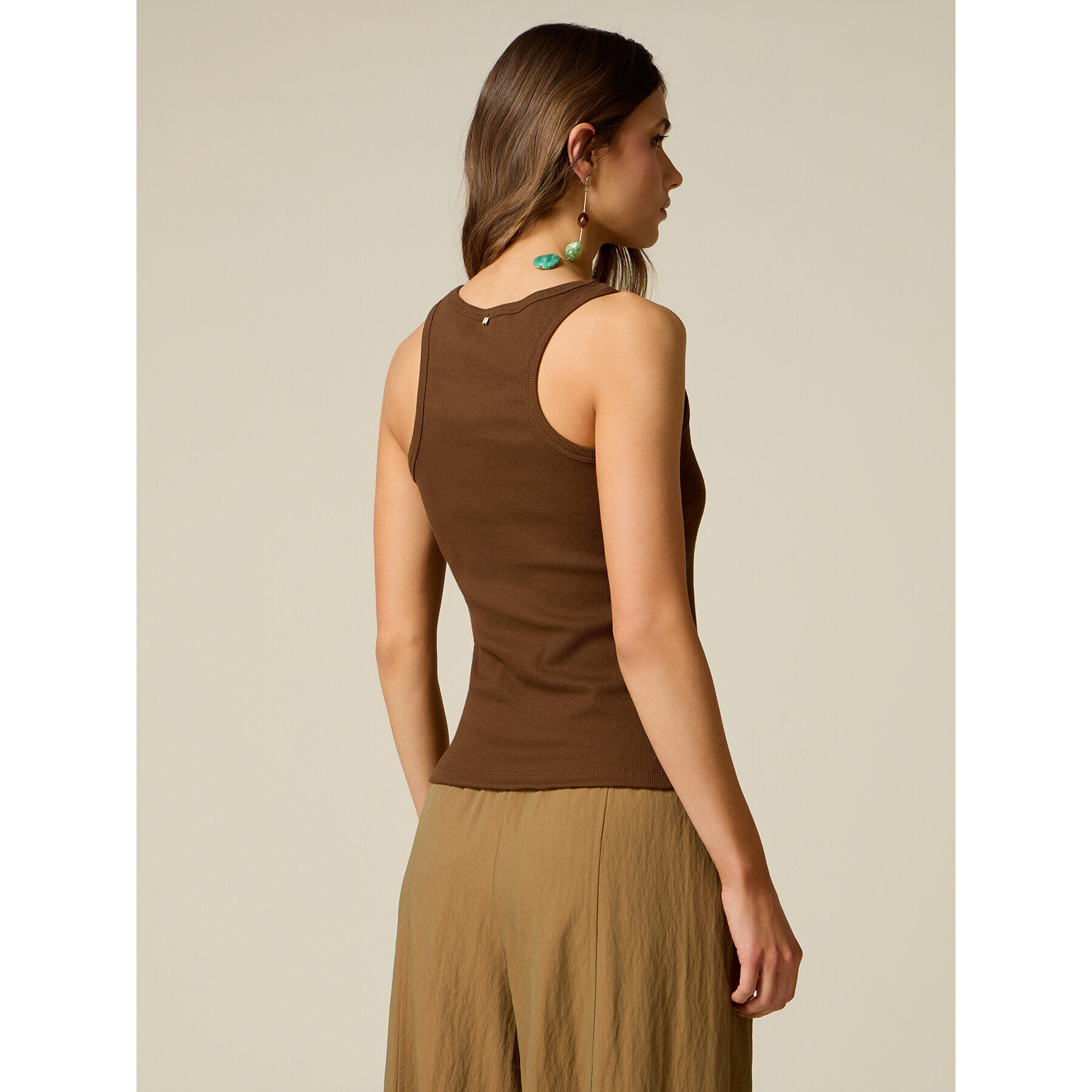 Oltre - Top slim fit - Marrone
