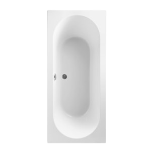 Baignoire droite avec pieds 180 x 80 cm VILLEROY & BOCH O.Novo Blanc + Pare Bain gauche AURYS Raywall noir mat