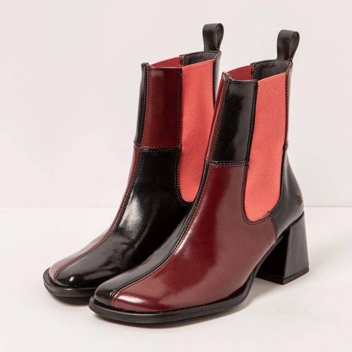 Botines 1707 NAPPA SHINNY BURDEOS-BLACK/ VERONA color Burdeos-black