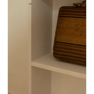 Estantería de madera maciza tono blanco con 2 estantes Alto: 110 Largo: 80 Ancho: 20