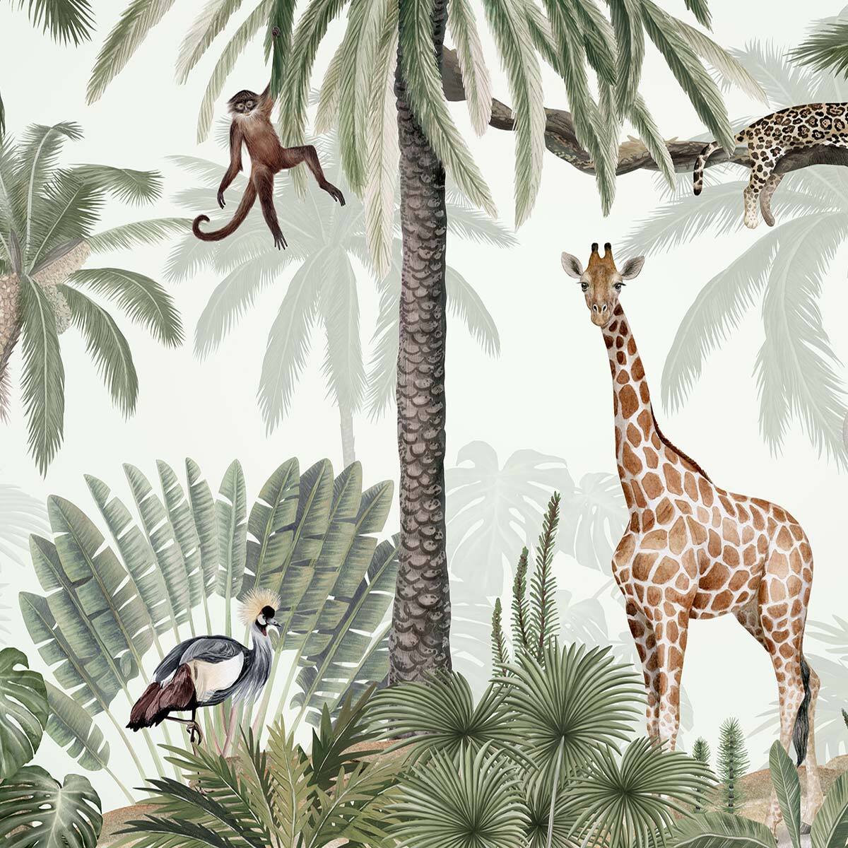 Papier peint petit monde de la savane Intissé