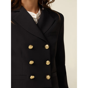 Oltre - Blazer cropped doppiopetto - Nero