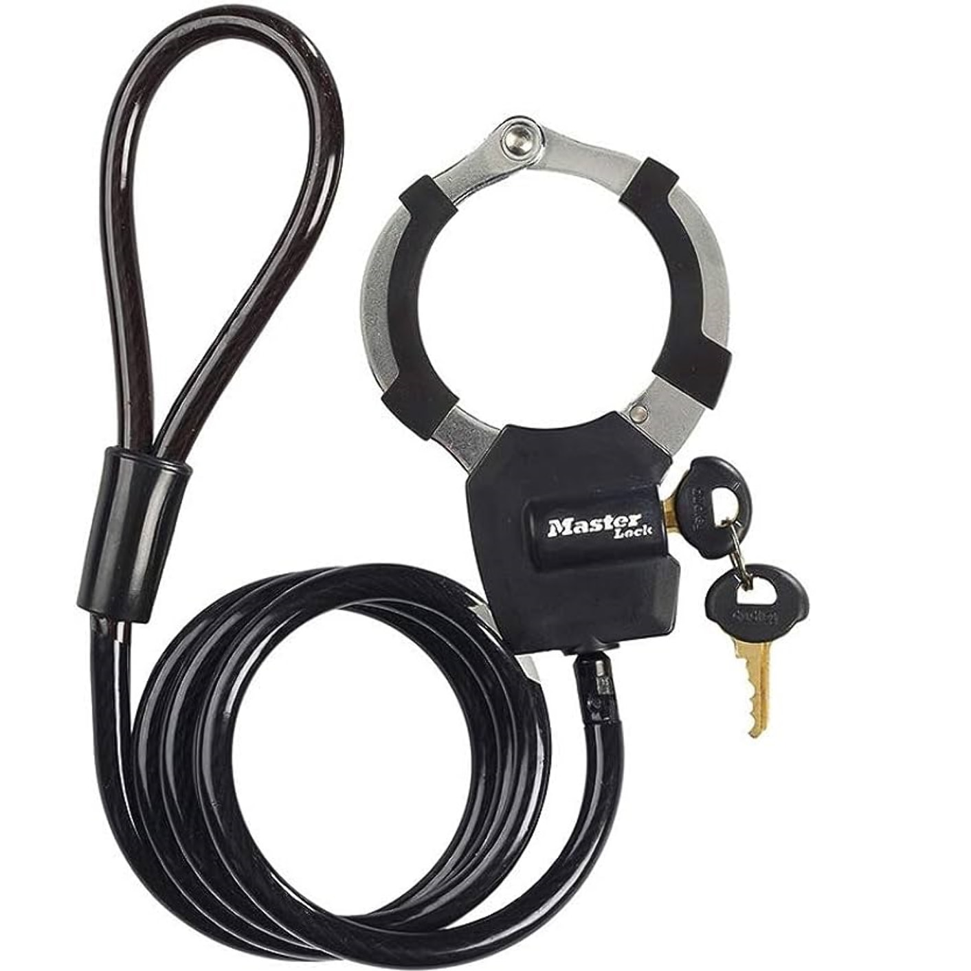 Câble antivol à clé avec menotte MASTERLOCK 1 m x 8 mm de diamètre - 8275EURDPROBLK