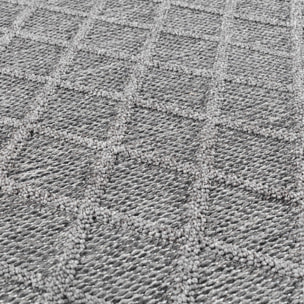 PATARA - Tapis intérieur/extérieur motif losange gris - PAT4953GRI