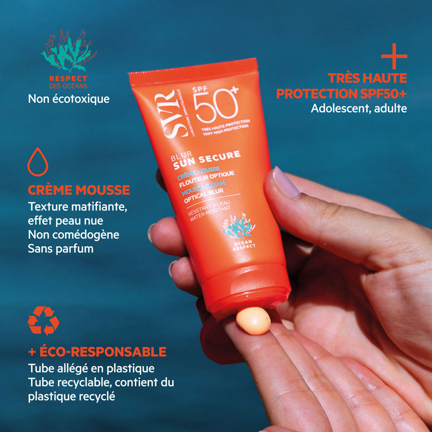 Sun Secure Blur SPF50+ - Crème Mousse Très Haute Protection Solaire 50 ml