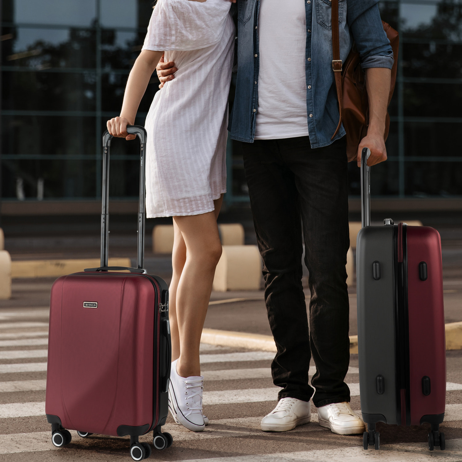 Maleta Itaca Tiber Set De 2 Unidades Granate-Antracita