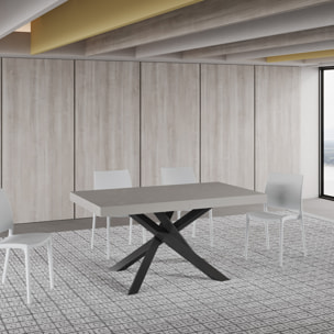 Table extensible 90x160/420 cm Volantis cachemire pieds anthracite