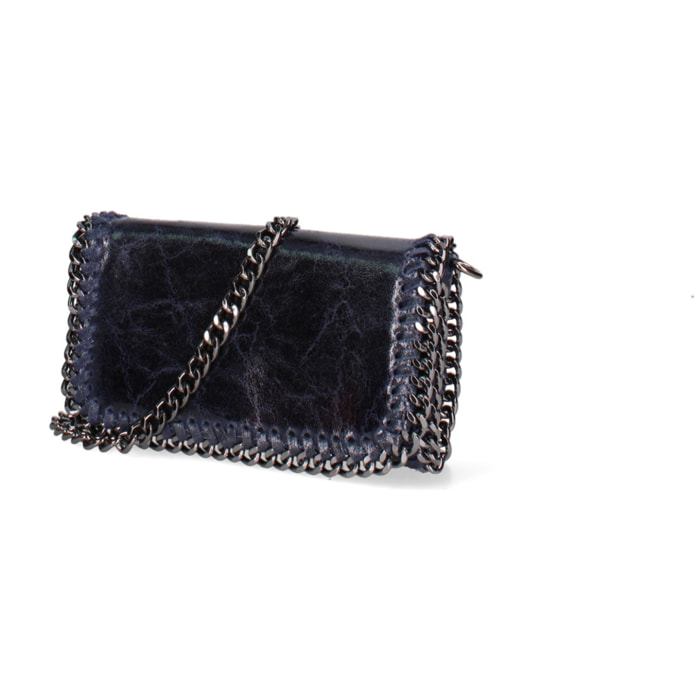 Borsa a tracolla da donna Made in Italy - Eolian Nova - Pelle scamosciata stampata - 22.0 x 13.0 x 4.0 cm