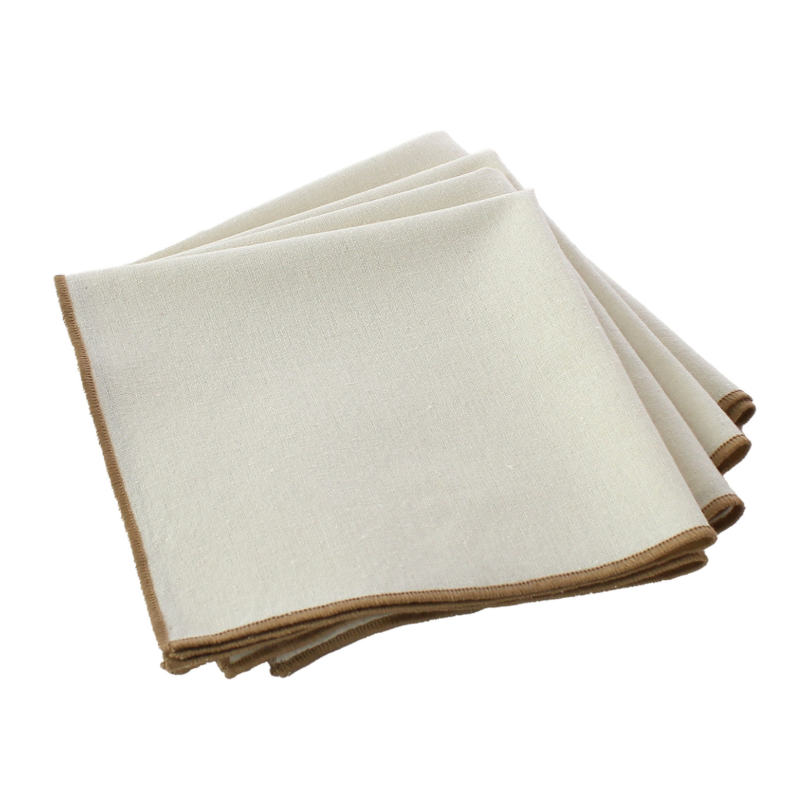Serviette de table unie et bourdonnée - Ecru