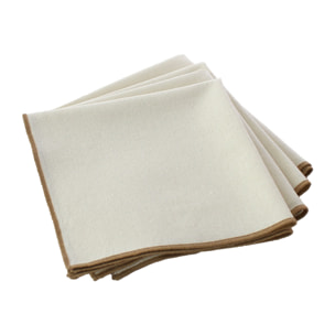 Serviette de table unie et bourdonnée - Ecru