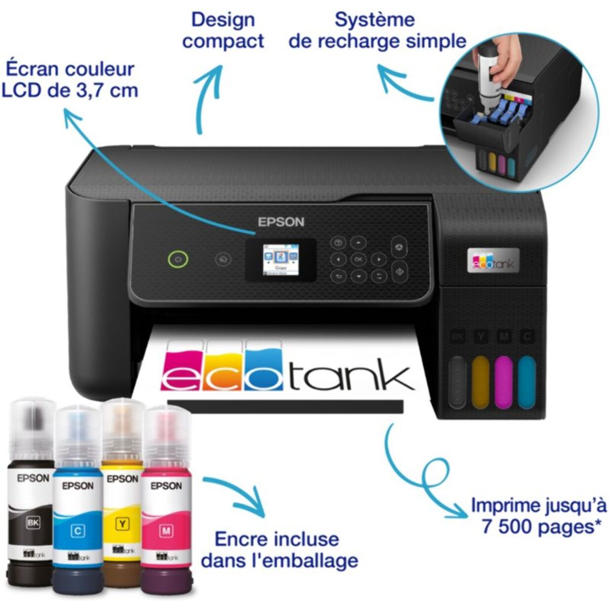 Imprimante jet d'encre EPSON EcoTank ET-2870