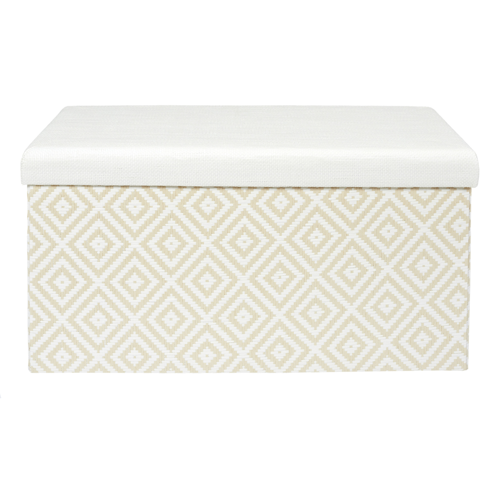 Coffre Banc Pliable Tresse Blanc
