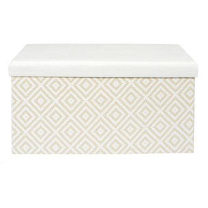 Coffre Banc Pliable Tresse Blanc