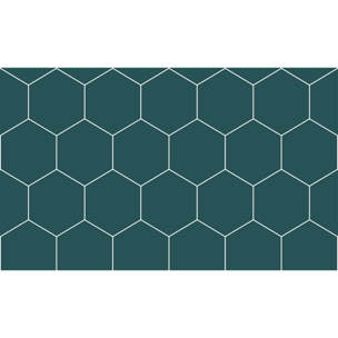 Sticker Sol avec laminat de Protection en Plastique Anti-dérapant | Stickers adhésif Sol - CARRELAGES HEXAGONES BLEU CANARD - 1 sticker